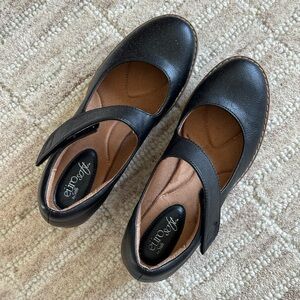 Eurosoft Franlee Black Women's Wedge Mary Jane Shoes